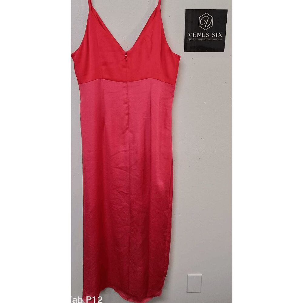 Bar III Women's Twist-Front Two-Tone Midi Dress - Pink Lemonade XS - Picture 3 of 6